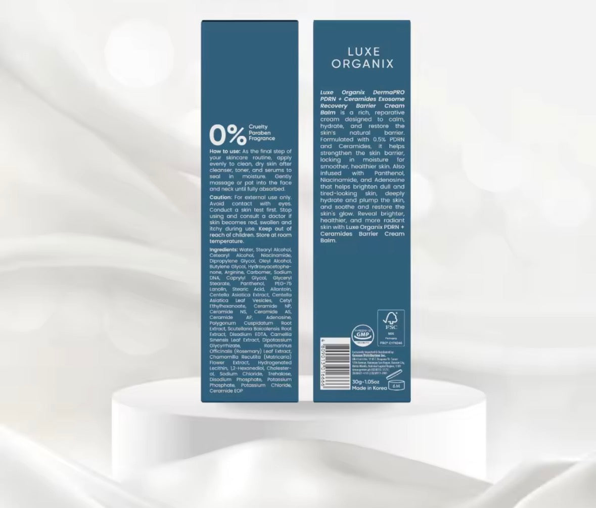 UPCOMING STOCKS! Luxe Organix DermaPRO PDRN + Ceramides Exosome Recovery Barrier Cream Balm 30g