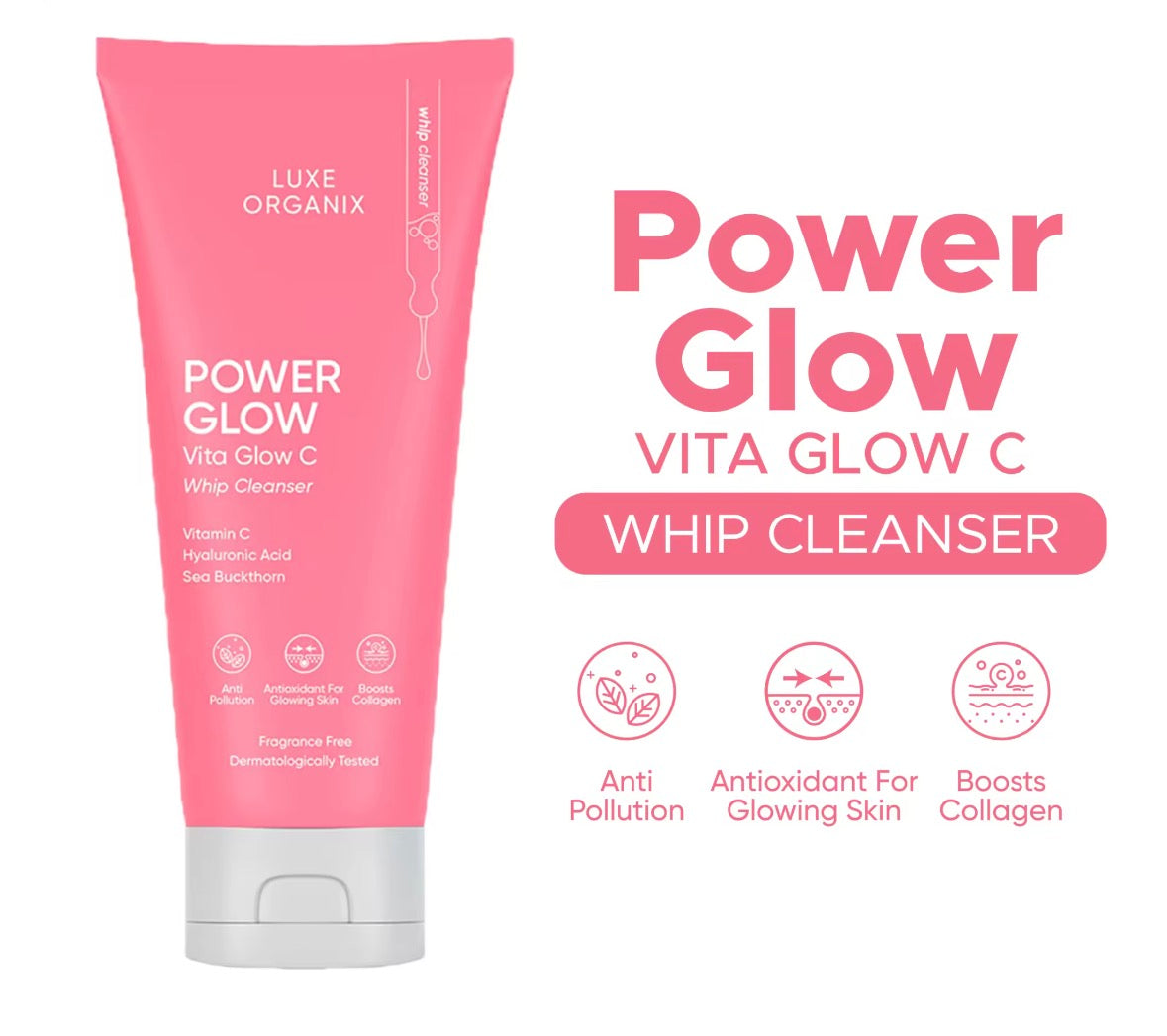 ON HAND! LUXE ORGANIX Power Glow Brightening Vitamin C Whip Cleanser 150ml