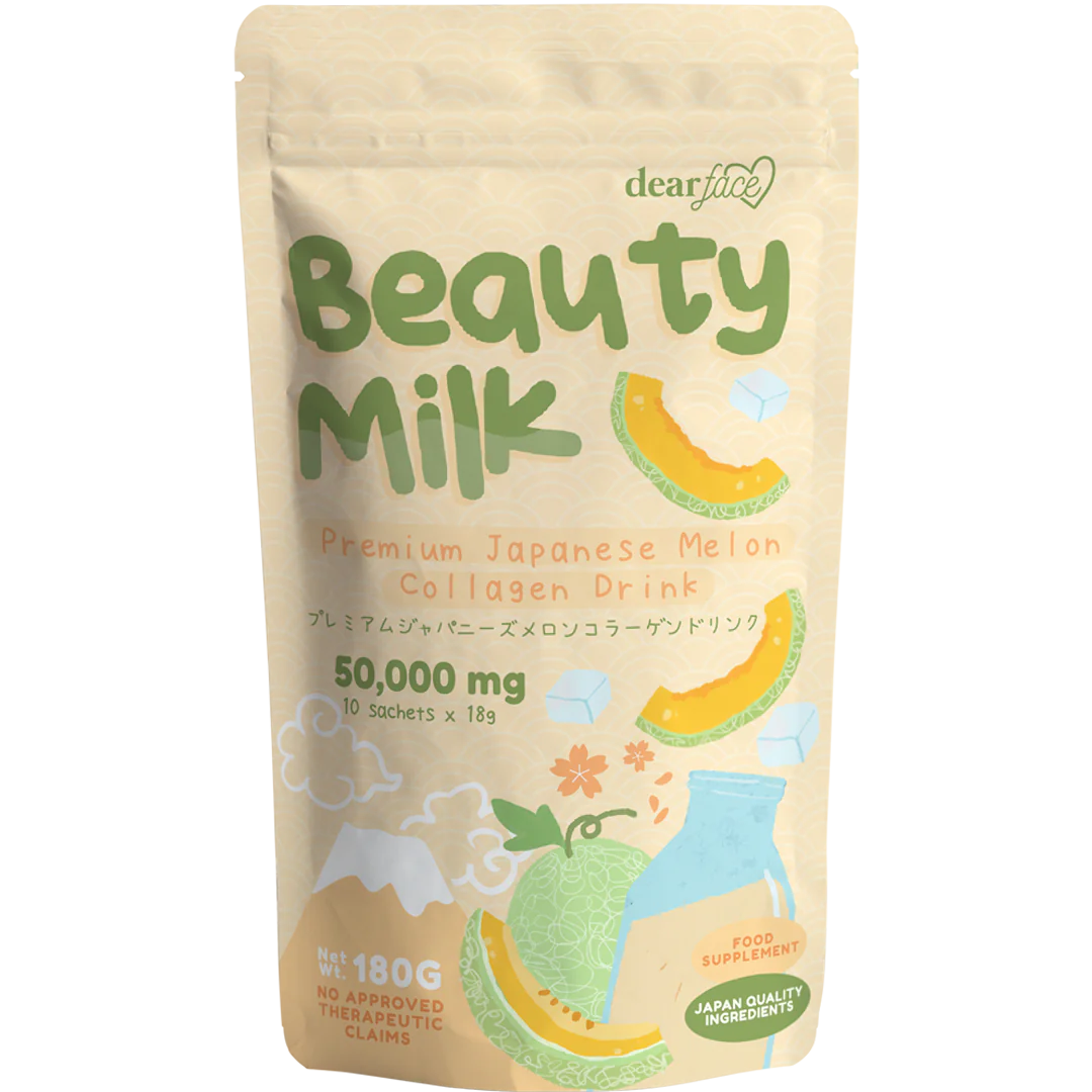 READY TO SHIP! Dear Face Beauty Milk Melon 1pack ( 10sachet) FREE SHIPPING