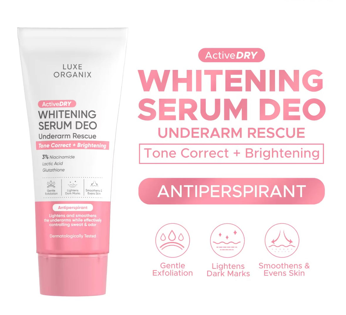 ON HAND! Luxe Organix Active Dry Whitening Serum Deo 50g