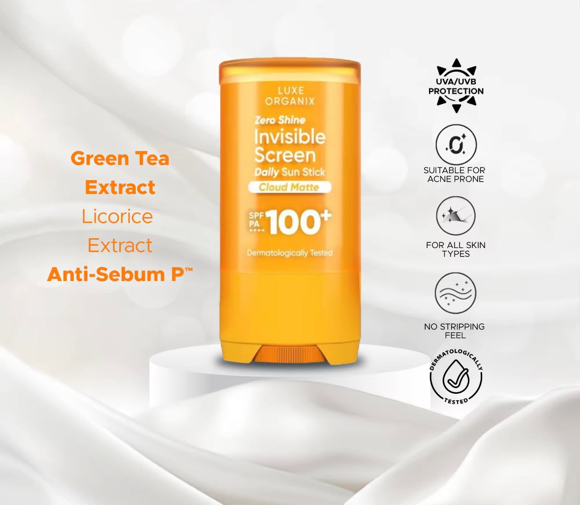 ON HAND! Luxe Organix Invisible Sun Stick SPF 100+ PA++++ 17G