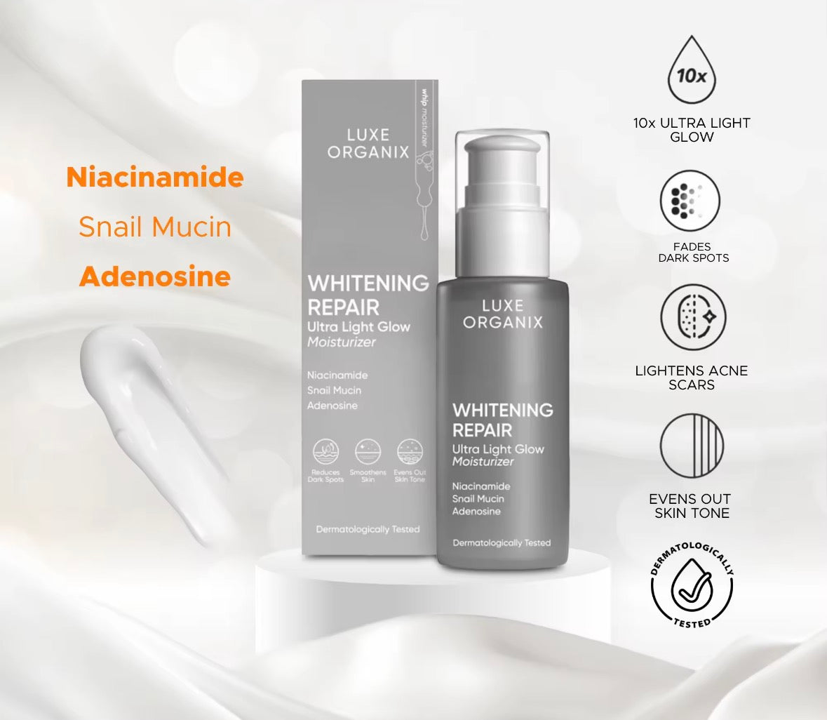 ON HAND! Luxe Organix Whitening Repair Whip Moisturizer 80ml
