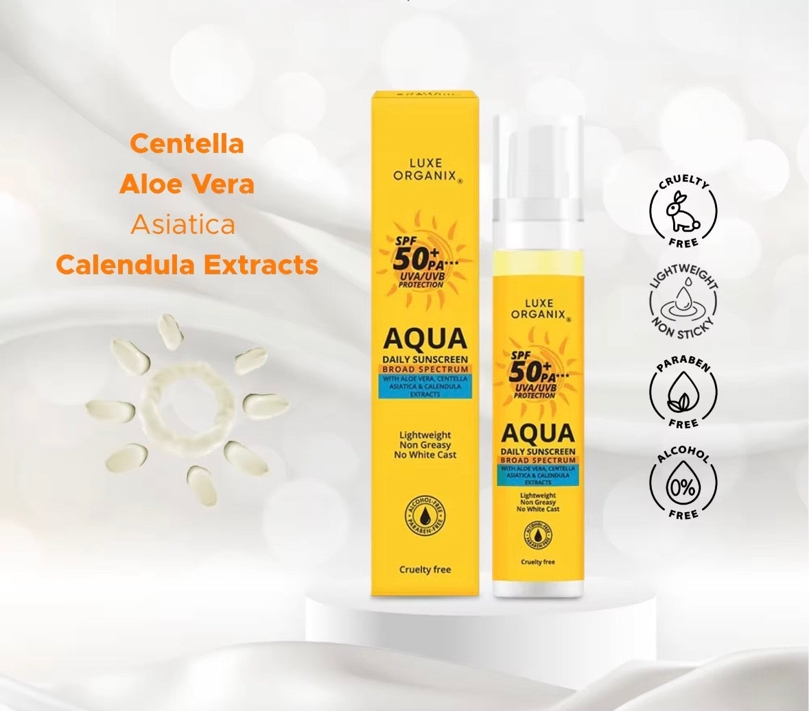 ON HAND! Luxe Organix Aqua Daily Sunscreen 50mL