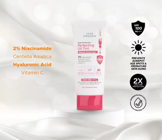 ON HAND Luxe Organix High Protection Perfecting UV Tint Serum Sunscreen SPF 100 PA +++ 40g
